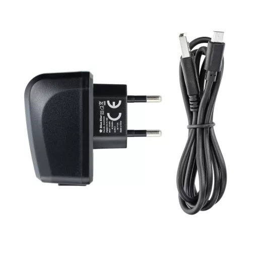 Univerzális lekerekített töltőfej + töltőkábel (1,13 m) Blue Star - micro USB csatlakozóval 2A 10W (fekete)