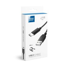 Töltőkábel Blue Star - USB A-ról USB C csatlakozóra 1,2m (fekete)