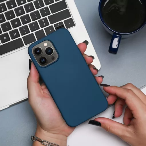 IPhone 14 Pro Max kék szilikon telefontok
