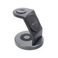 FORCELL vezeték nélküli töltő dokkoló Qi 3IN1 MagSafe 15W (fekete)