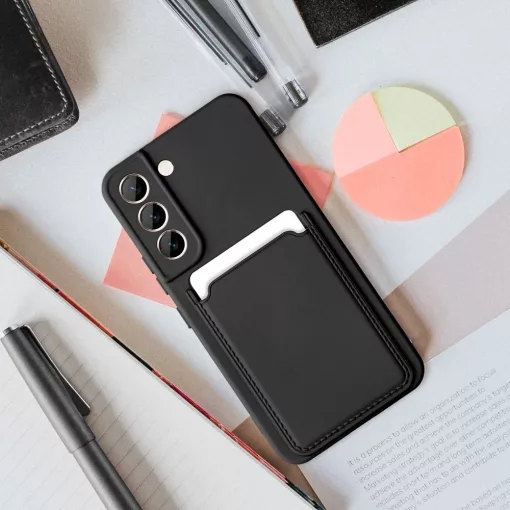 Samsung Galaxy A54 5G fekete telefontok kártyatartóval