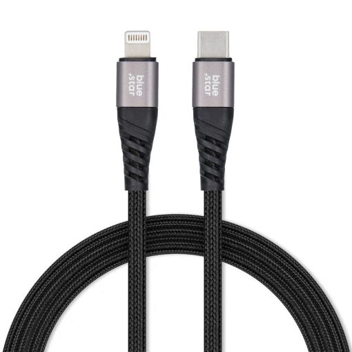 Töltőkábel Blue Star - USB C-ről Lightning csatlakozóra 2,4A 1,2m (fekete)
