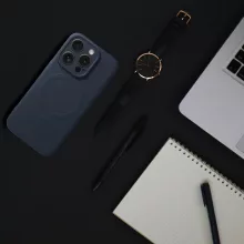 IPhone 15 Pro Max titán kék MagSafe szilikon telefontok