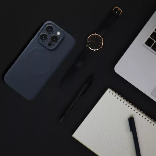 IPhone 15 Pro Max titán kék MagSafe szilikon telefontok