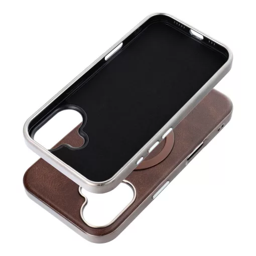 Iphone 17 Pro Max Gentleman barna bőr Magsafe telefontok