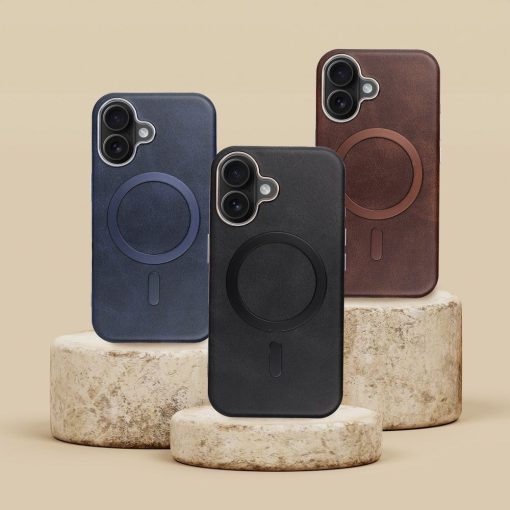 Iphone 17 Pro Gentleman fekete bőr Magsafe telefontok