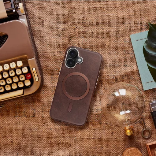 Iphone 17 Pro Gentleman barna bőr Magsafe telefontok