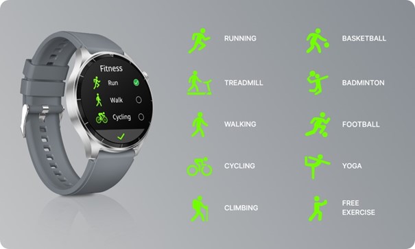 Smartwatch with sport modes